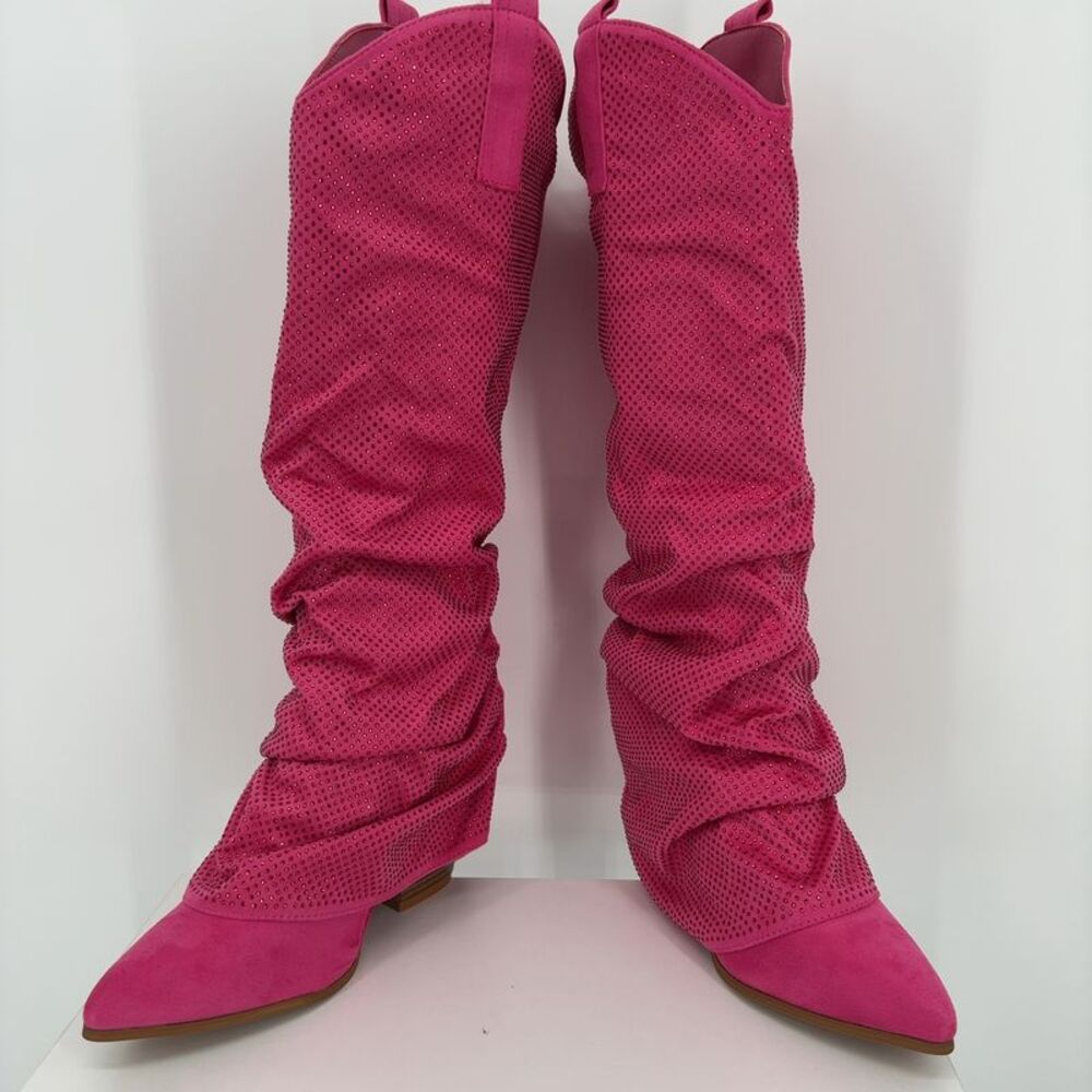 Mata Shoes Rhinestone Fold Over Western Cowgirl Boots